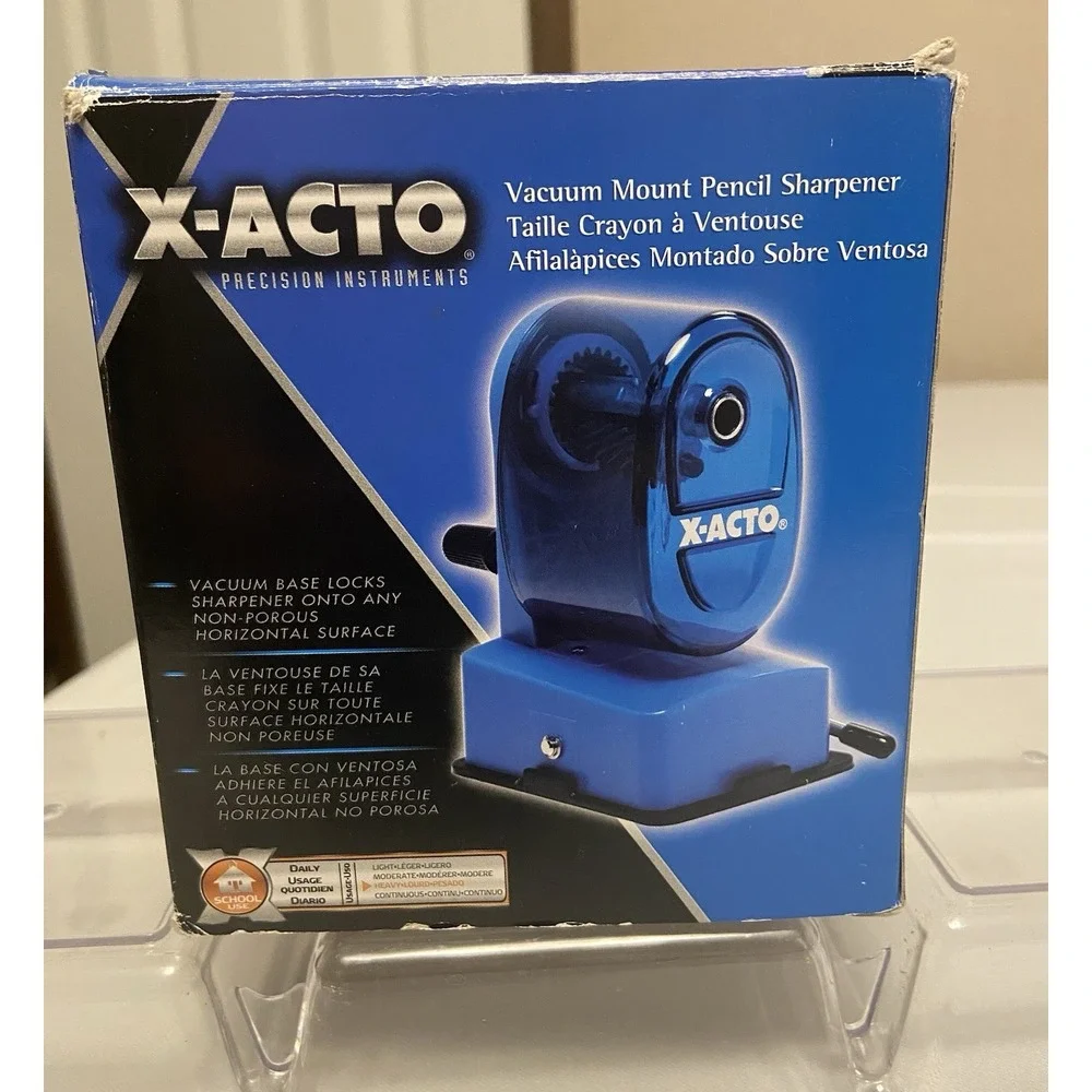 X-Acto Manual Pencil Sharpener With Vacuum Mount Bottom Xacto‎ Blue